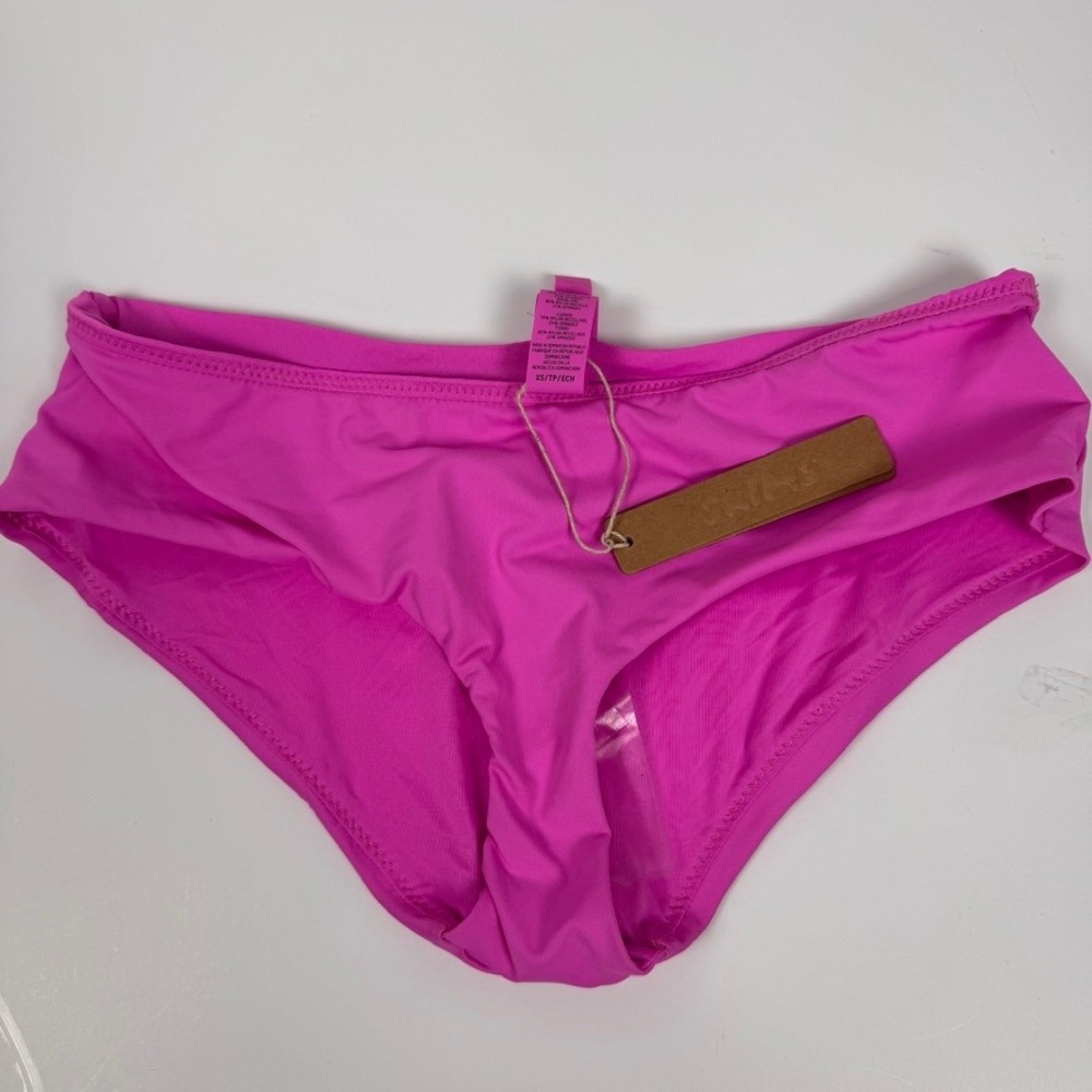SKIMS Pink Dipped Front Bikini Bottoms Swimwear Size XS NWT